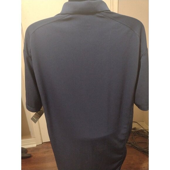 NWT New Nike Dri Fit Short Sleeve Polo Shirt Golf 2XL Navy Blue Polyester - Picture 8 of 13